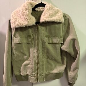 XCVI Womens bomber jacket faux sherpa size XS